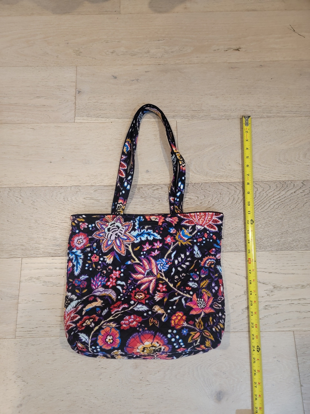 Vera Bradley Floral Quilted Tote Bag - Black Multicolor